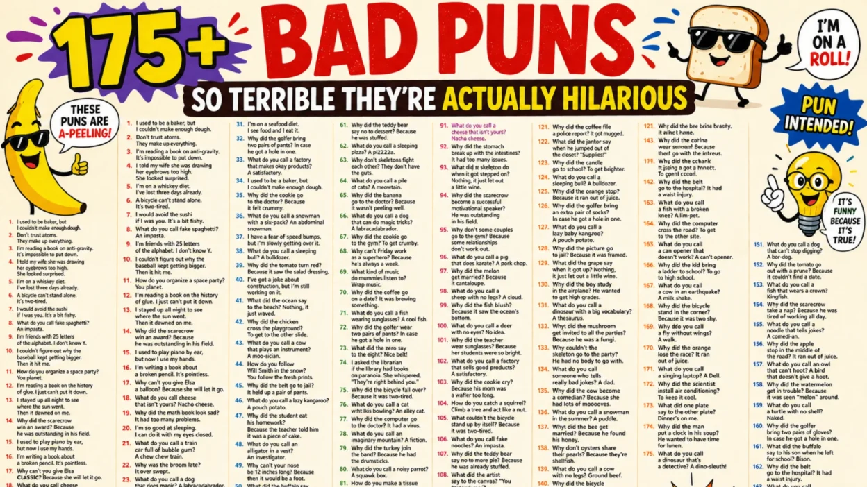 175+ Bad Puns So Terrible They're Actually Hilarious
