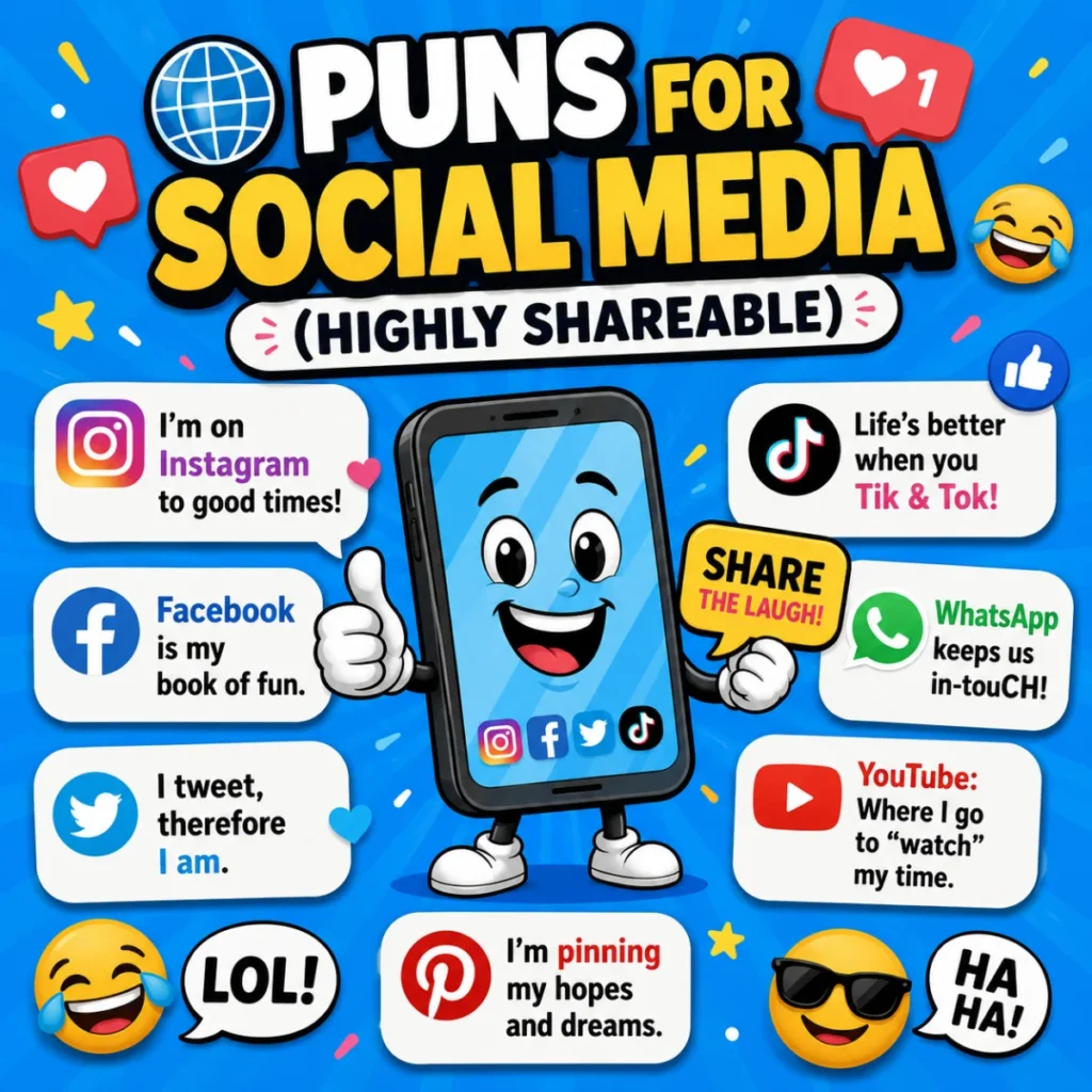 🌐 Puns for Social Media (Highly Shareable)
