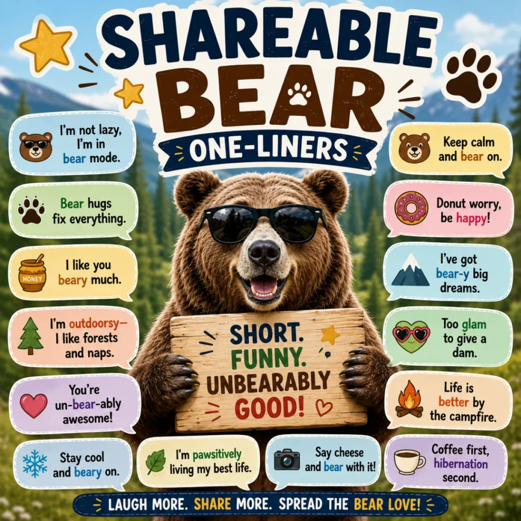 🌟 Shareable Bear One-Liners