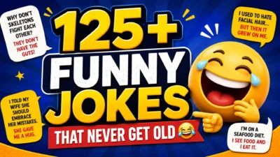 Why Dad Jokes Never Go Out of Style with a smiling father telling funny family-friendly jokes to his children.