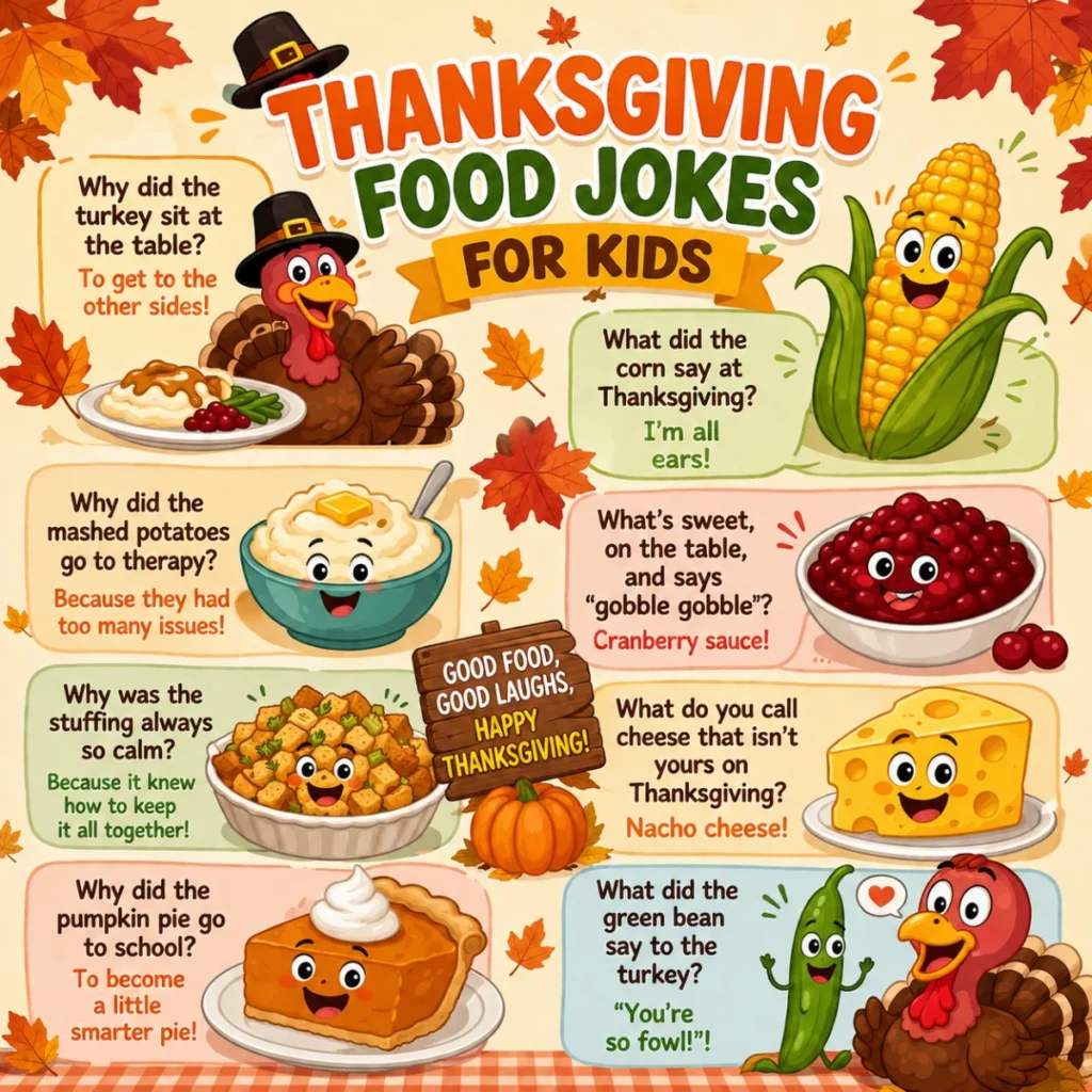 🍁 Thanksgiving Food Jokes for Kid