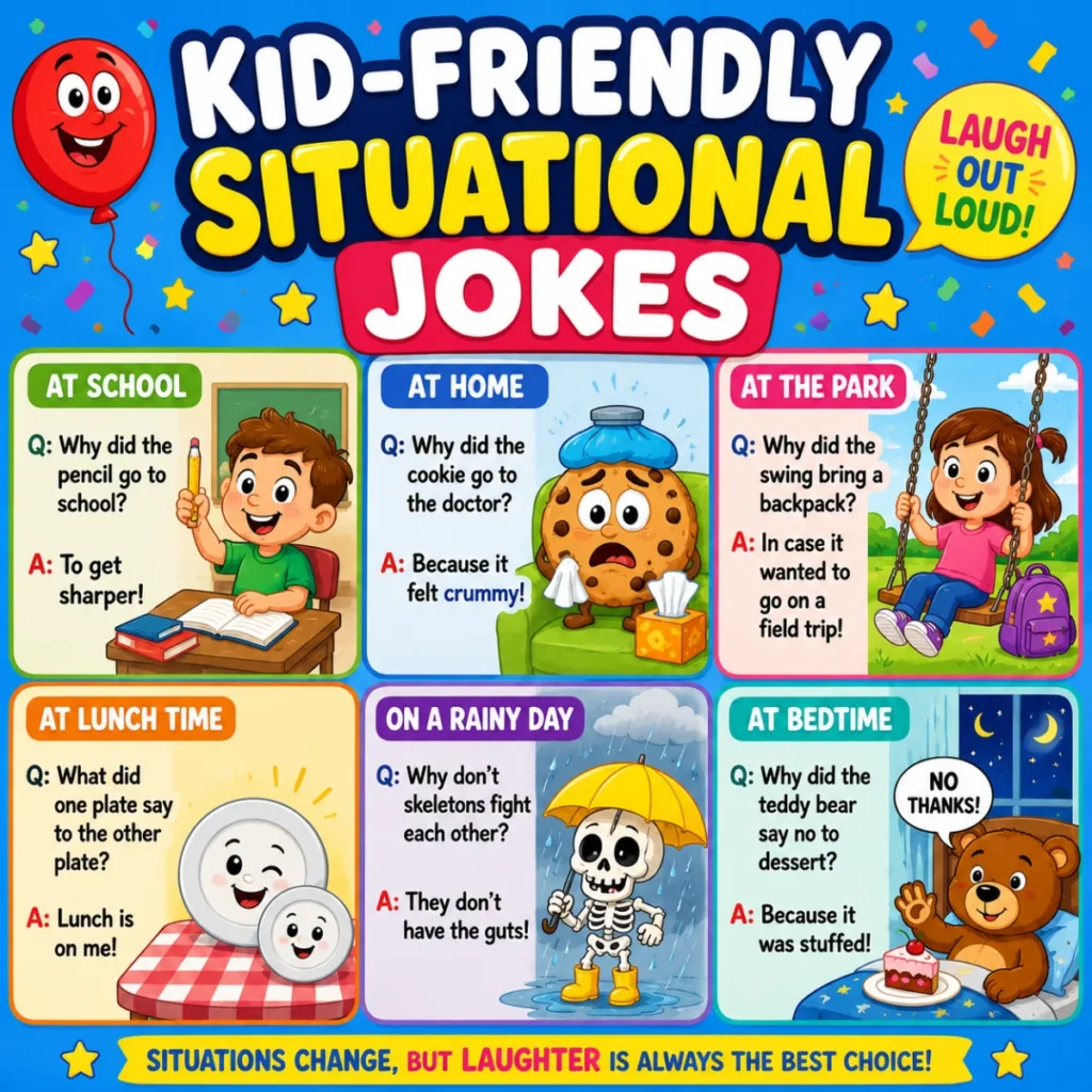 Colorful "Why Kids Love April Fools Jokes" infographic featuring laughing children, playful prank icons, cheerful emojis, confetti, and fun illustrations that celebrate safe, family-friendly April Fools' Day humor.