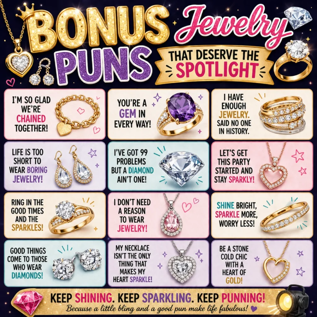 🎉 Bonus Jewelry Puns That Deserve the Spotlight