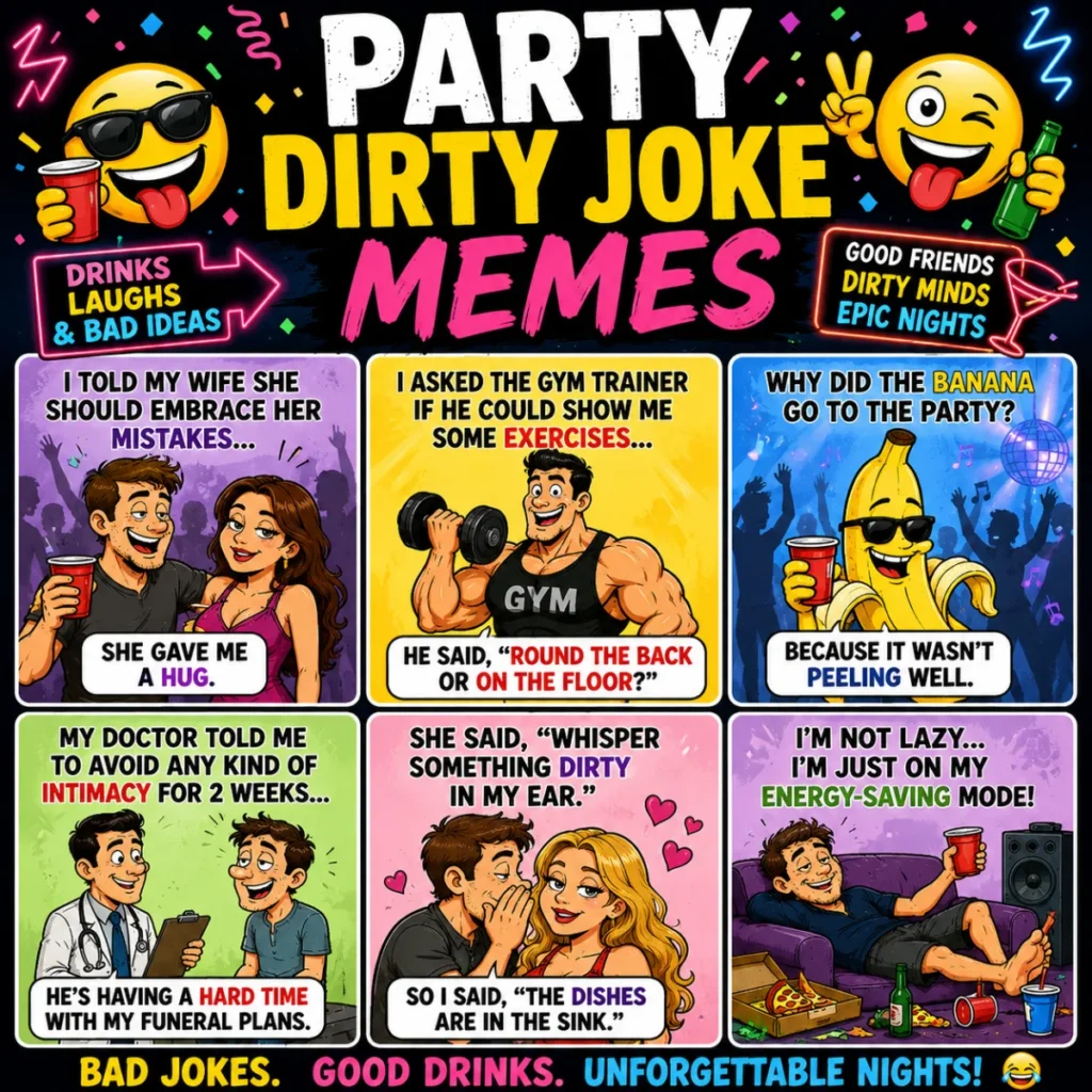 Adult humor meme featuring clever double entendres, funny expressions, and playful comedy in a colorful cartoon design.