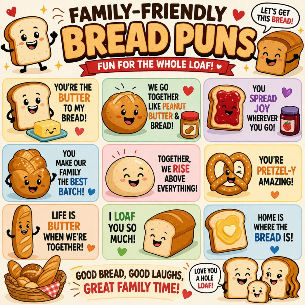 👨‍👩‍👧 Family-Friendly Bread Puns