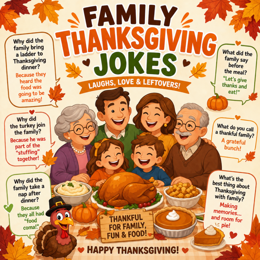 👨‍👩‍👧‍👦 Family Thanksgiving Jokes