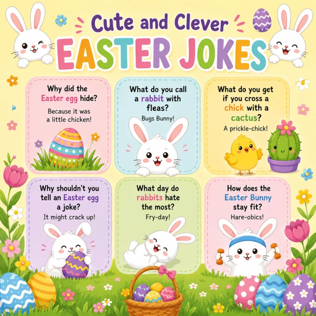 Square social graphic featuring the headline “Short Divorce Jokes for Text Messages” with playful text-message bubbles and cheerful comedy icons