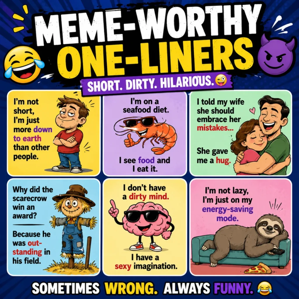 Funny dirty joke meme with humorous adult-themed comedy, witty one-liners, and entertaining cartoon artwork designed for laughs.