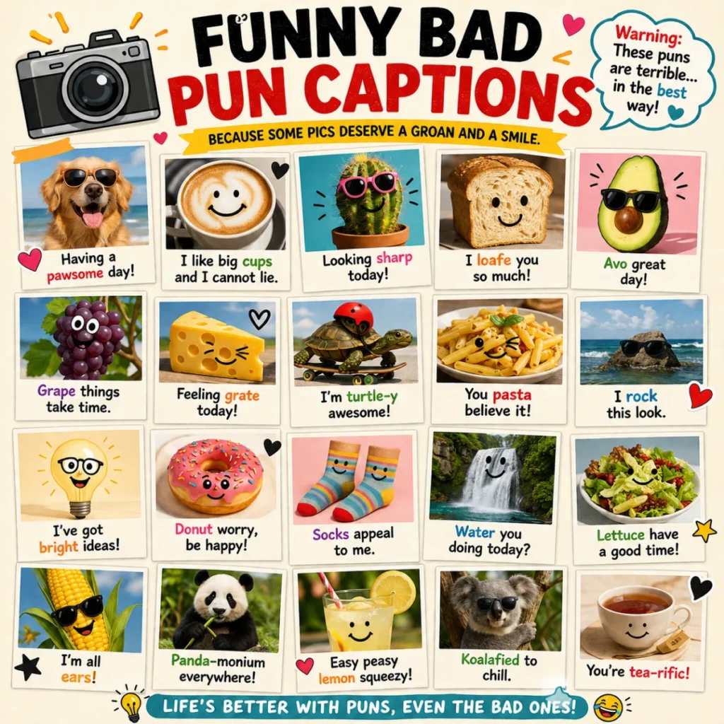 📸 Funny Bad Pun Captions