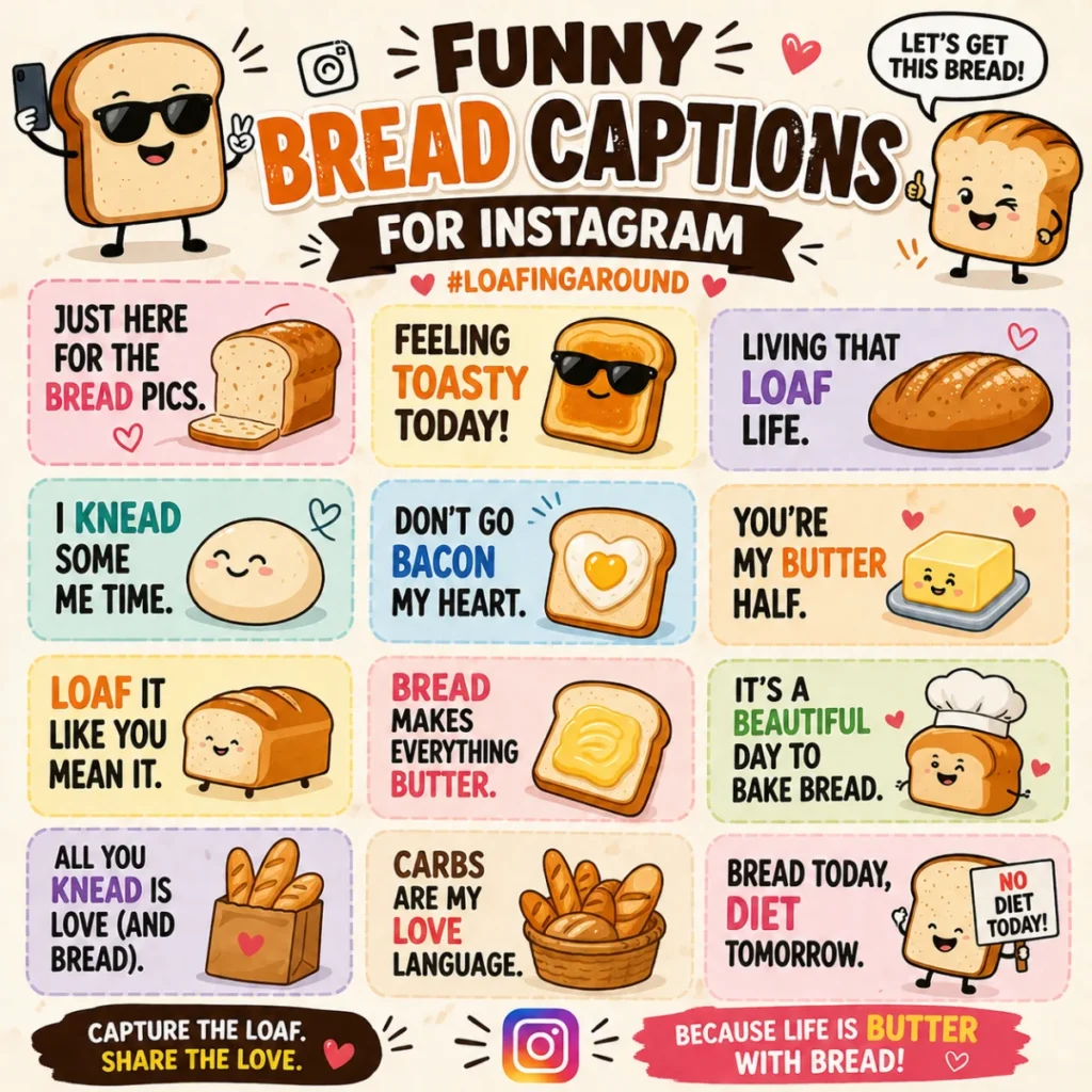📸 Funny Bread Captions for Instagram