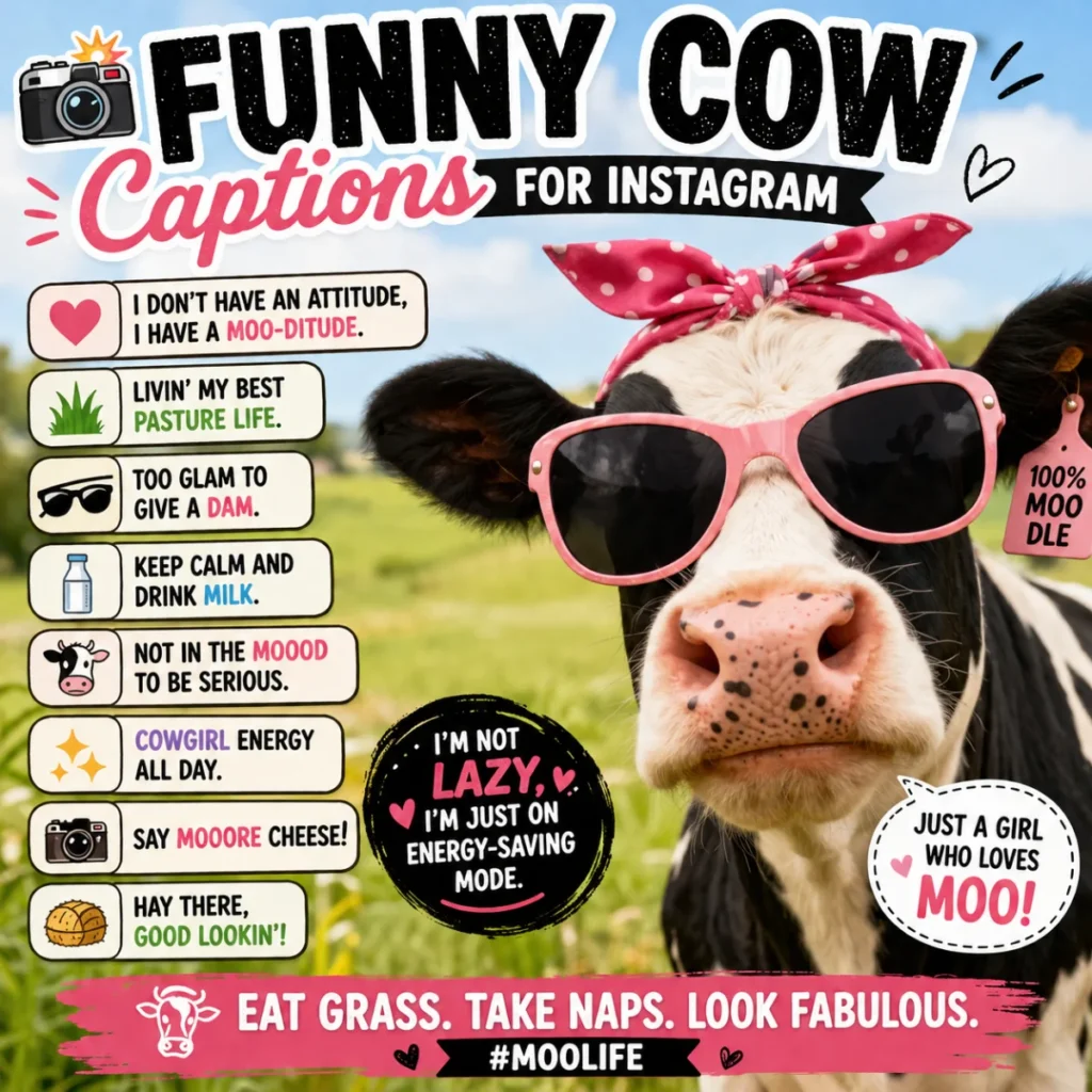 📸 Funny Cow Captions for Instagram