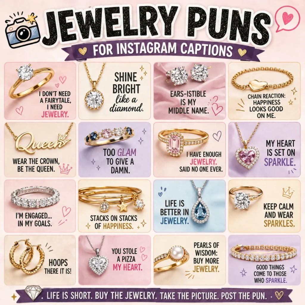 📸 Jewelry Puns for Instagram Captions