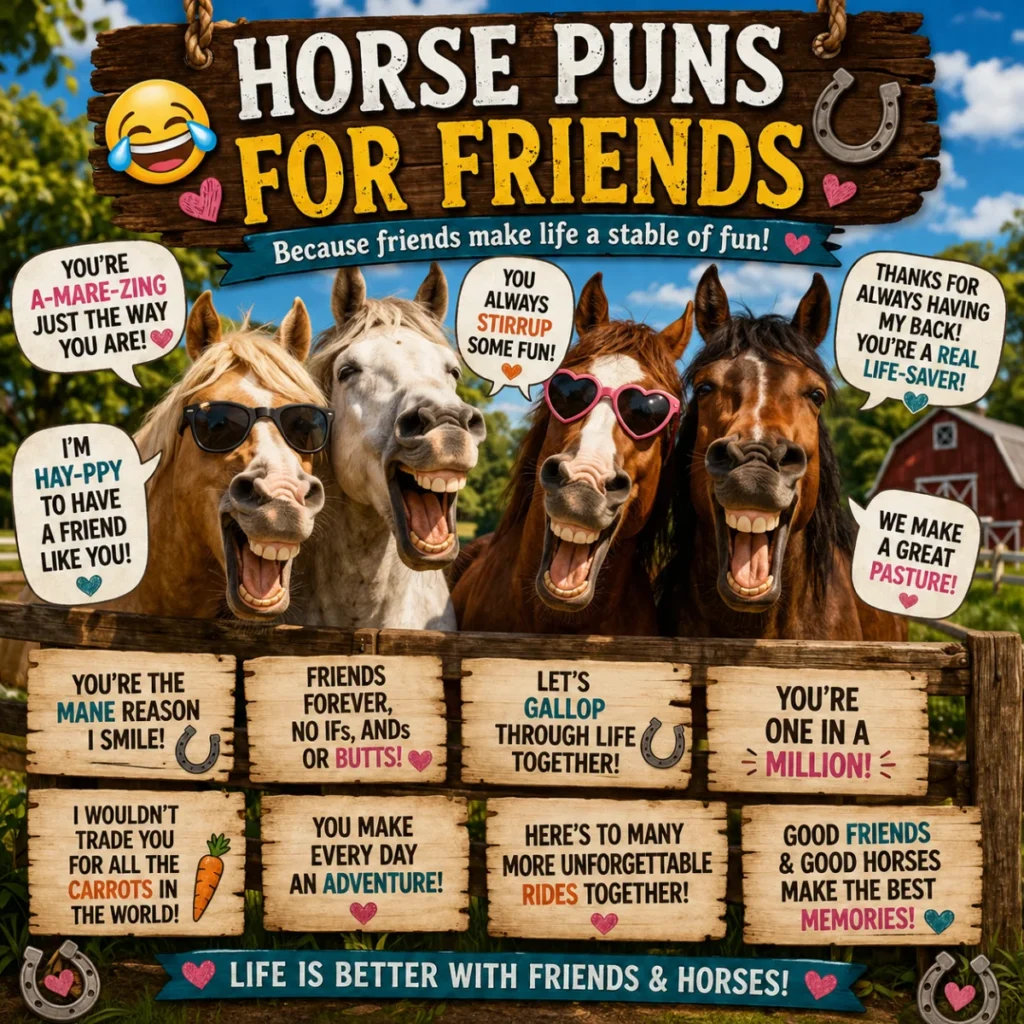 😂 Horse Puns for Friends