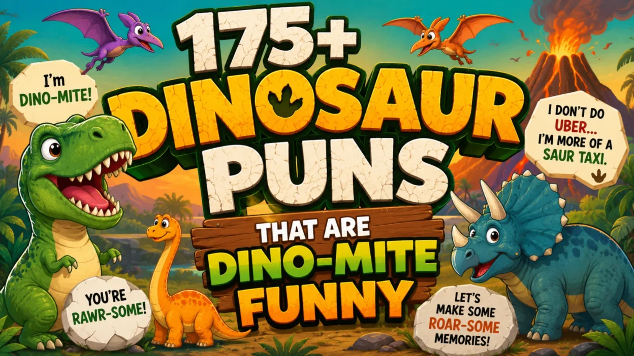 Colorful social-media graphic featuring the heading “Short One-Liner Fat Jokes” with playful speech bubbles and a cheerful, inclusive comedy theme.